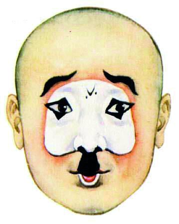 Clowns, also known as 'chou' in Mandarin, are a supporting character that can be vital to a repertoire. They are usually seen in white face paint, which represents a suspicious, crafty character that can be malevolent and treacherous in nature. Sometimes, they're seen as wisemen, of a sort.