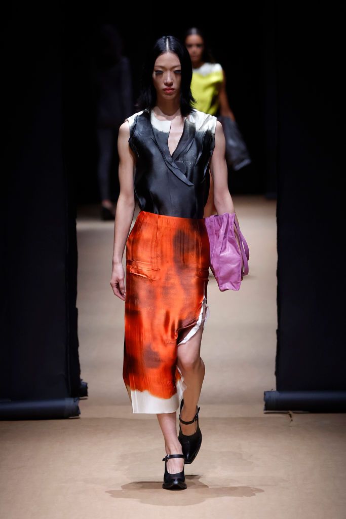 A model walks the runway of the Prada Fashion Show during the Milan Fashion Week Womenswear Spring/Summer 2023 on September 22, 2022 in Milan, Italy. (Photo by Estrop/Getty Images)