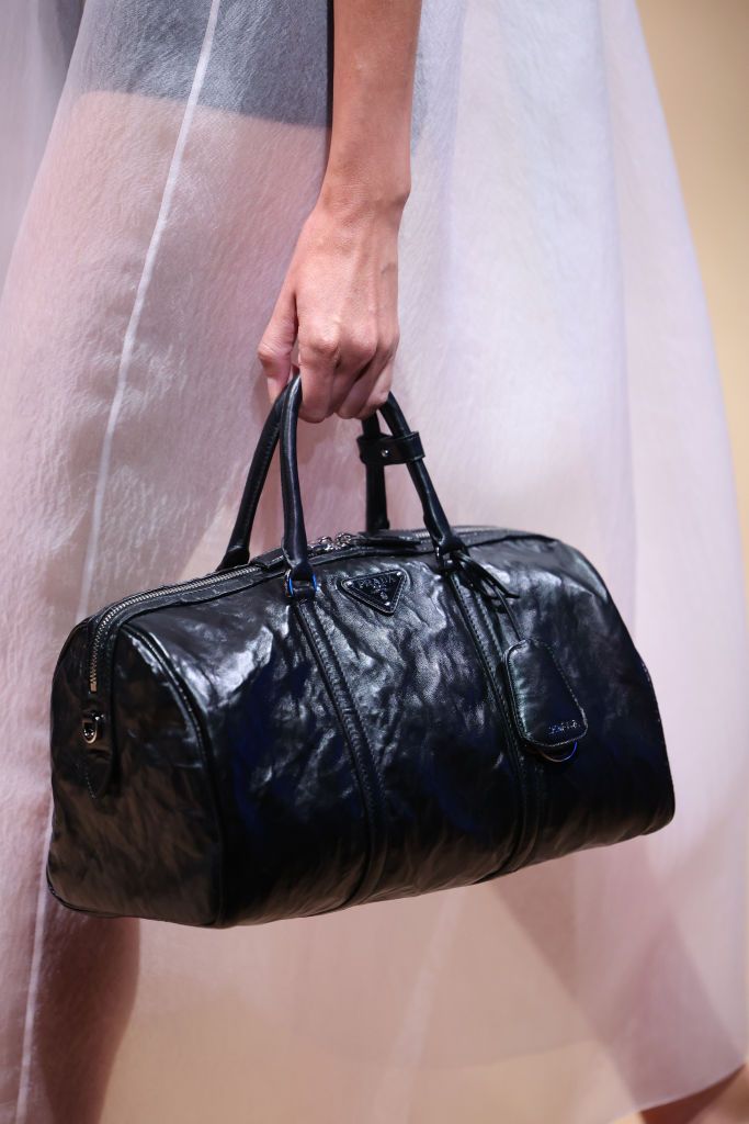 MILAN, ITALY - SEPTEMBER 22: A model walks the runway of the Prada Fashion Show during the Milan Fashion Week Womenswear Spring/Summer 2023 on September 22, 2022 in Milan, Italy. (Photo by Daniele Venturelli/WireImage)