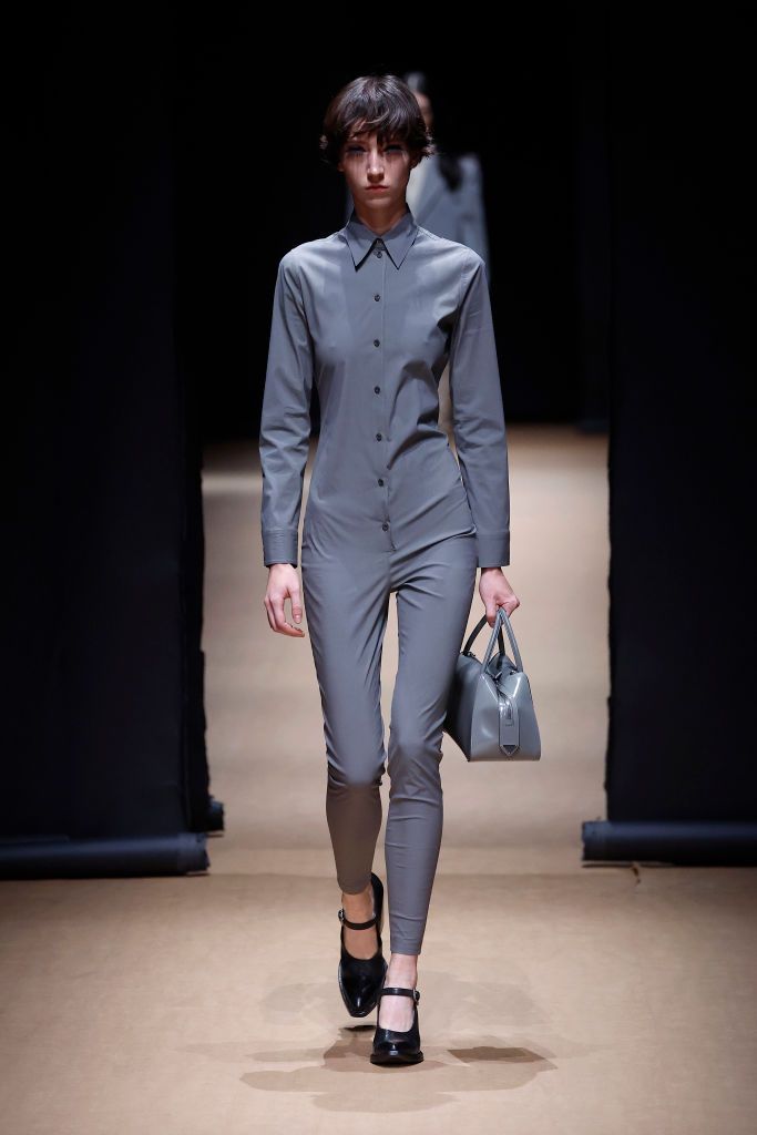 A model walks the runway of the Prada Fashion Show during the Milan Fashion Week Womenswear Spring/Summer 2023 on September 22, 2022 in Milan, Italy. (Photo by Estrop/Getty Images)