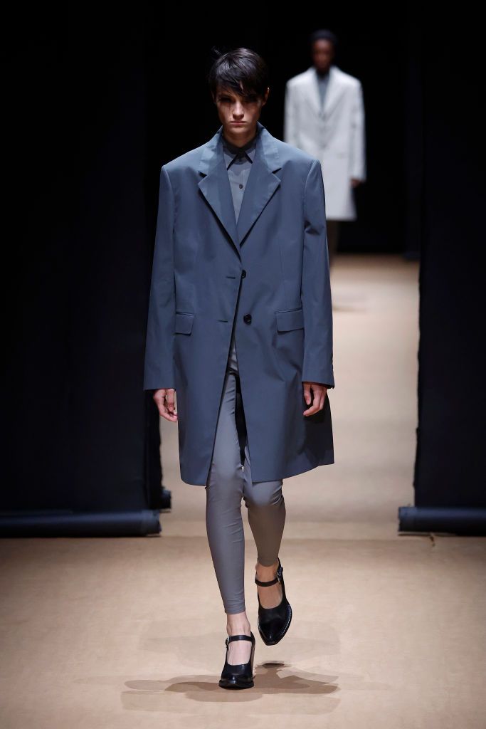 A model walks the runway of the Prada Fashion Show during the Milan Fashion Week Womenswear Spring/Summer 2023 on September 22, 2022 in Milan, Italy. (Photo by Estrop/Getty Images)