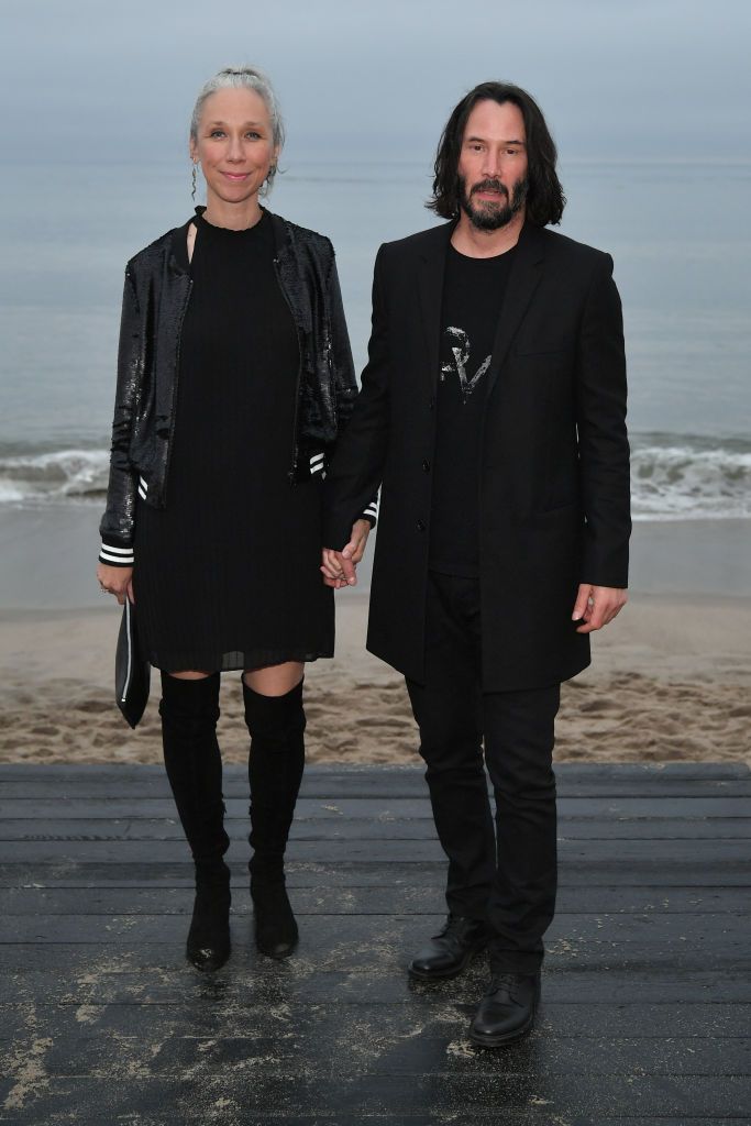 MALIBU, CALIFORNIA - JUNE 06: (L-R) Alexandra Grant and Keanu Reeves attend the Saint Laurent Mens Spring Summer 20 Show Photo Call on June 06, 2019 in Malibu, California. (Photo by Neilson Barnard/Getty Images)