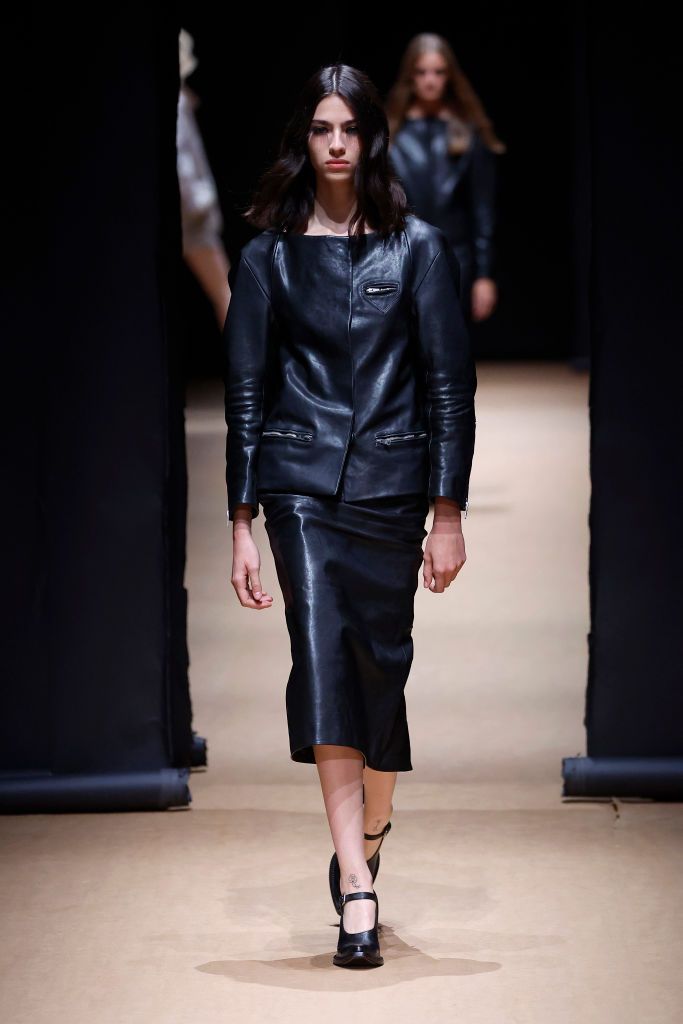 A model walks the runway of the Prada Fashion Show during the Milan Fashion Week Womenswear Spring/Summer 2023 on September 22, 2022 in Milan, Italy. (Photo by Estrop/Getty Images)