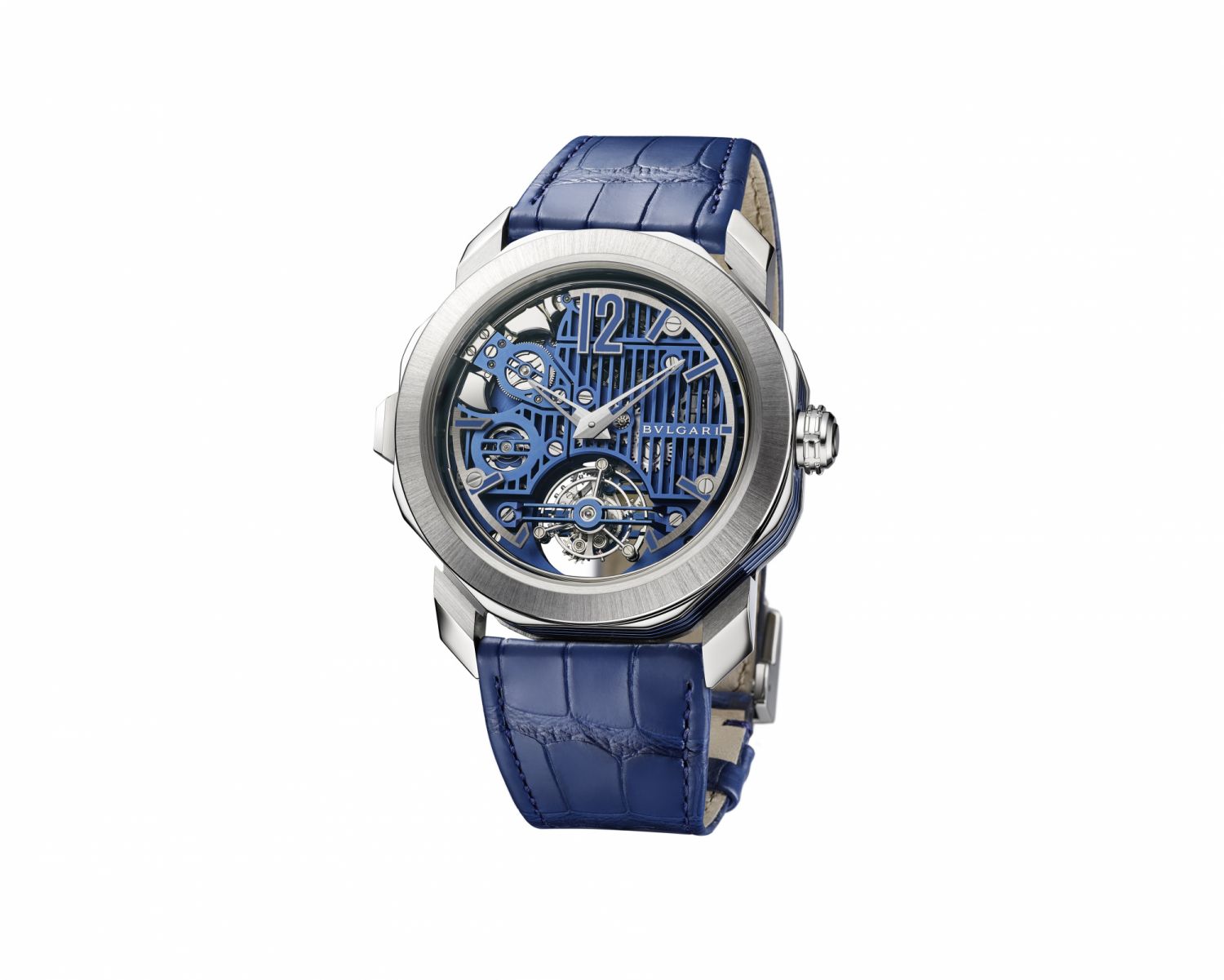 BVLGARI OCTO ROMA BLUE CARILLON TOURBILLON 藍色鈦金屬鐘樂報時陀飛輪腕錶