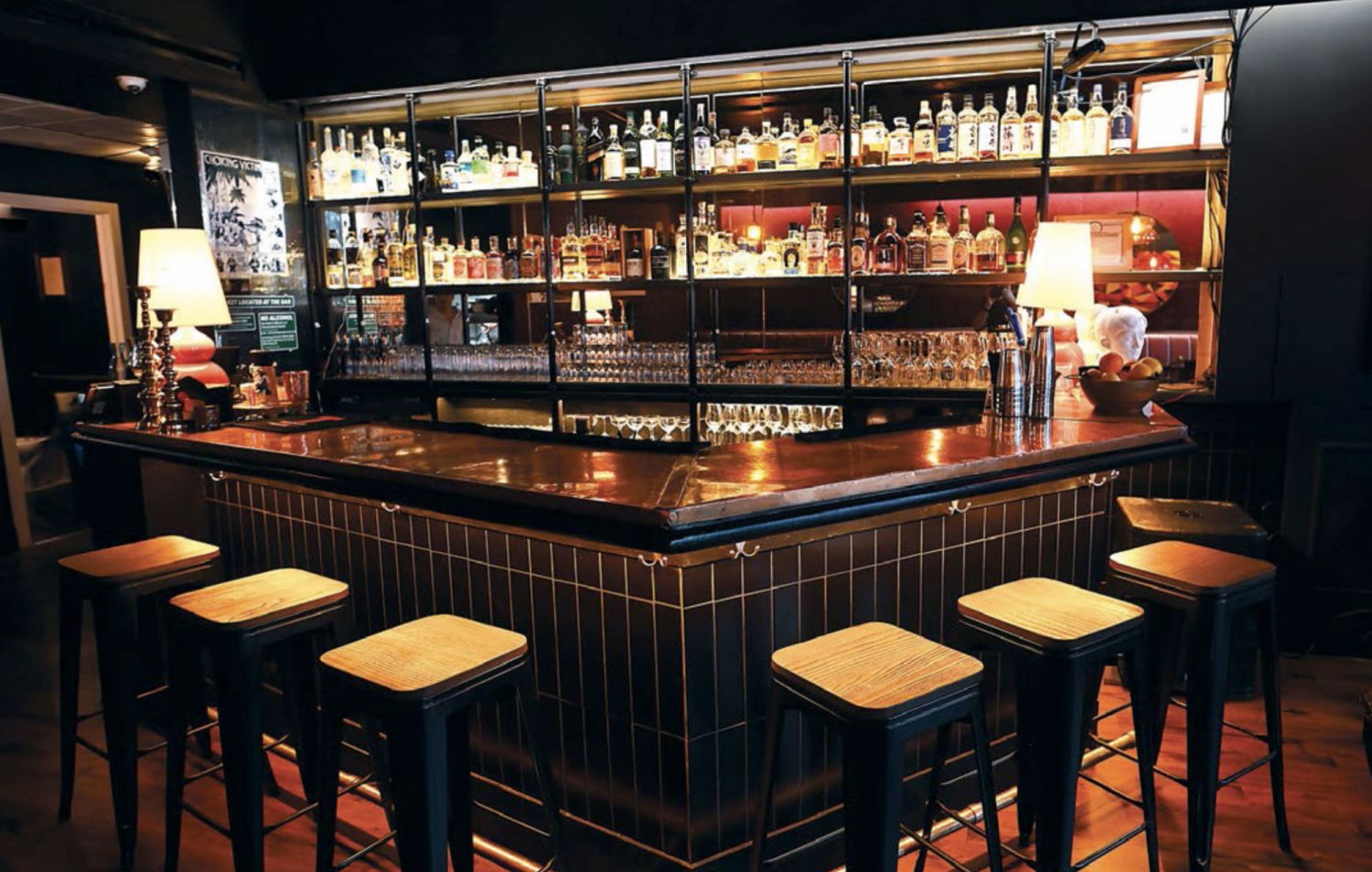 An extensive selection of whisky, gin and sake