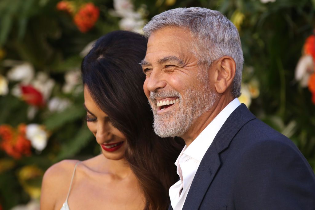 LONDON, ENGLAND - SEPTEMBER 07: George Clooney and Amal Clooney attend the "Ticket To Paradise" World Premiere at Odeon Luxe Leicester Square on September 07, 2022 in London, England. (Photo by Lia Toby/Getty Images)