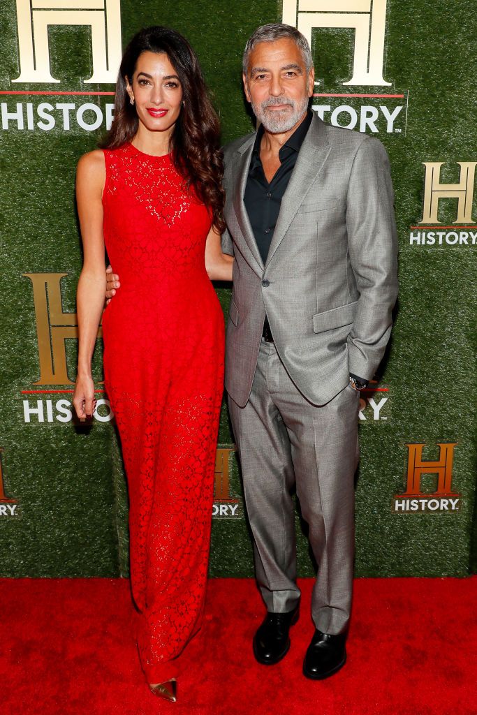 WASHINGTON, DC - SEPTEMBER 24: Amal Clooney and George Clooney attend HISTORYTalks 2022 on September 24, 2022 in Washington, DC. (Photo by Paul Morigi/Getty Images for History)