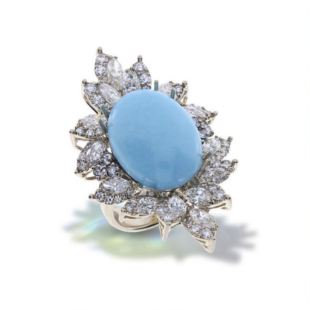 Damiani 綠松石鑲鑽戒指