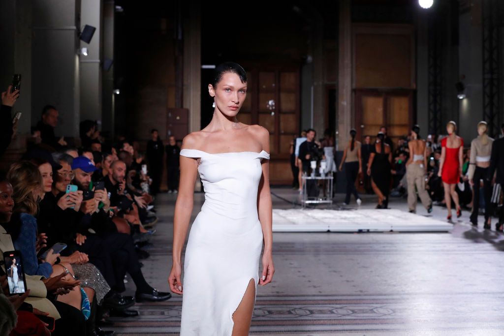 (EDITORIAL USE ONLY - For Non-Editorial use please seek approval from Fashion House) Fashion model Bella Hadid walks the runway during the Coperni Womenswear Spring/Summer 2023 show as part of Paris Fashion Week on September 30, 2022 in Paris, France. (Photo by Estrop/Getty Images)
