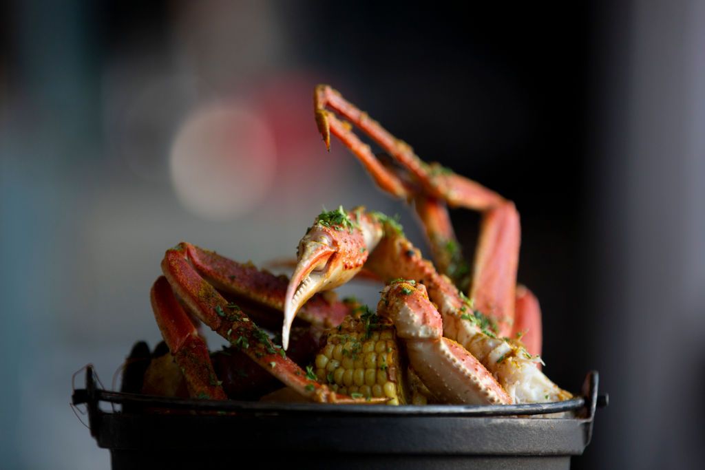 OAKLAND, CA - JULY 18: The Alaskan snow crab at alaMar Kitchen & Bar, Thursday, July 18, 2019, in Oakland, Calif. Oakland chef Nelson German is competing on the next season of Bravo's "Top Chef," the high-intensity cooking show that ranked as the most-watched food show on cable television last year. German owns seafood hub Alamar Kitchen & Bar and Afro-Latino cocktail lounge Sobre Mesa, two popular spots in "Uptown" Oakland. (Santiago Mejia/The San Francisco Chronicle via Getty Images)