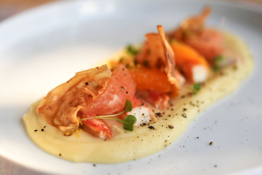 DENVER, CO - JUNE 21: Snow Crab, celery root puree, citrus, brown butter, pistachio. 12@Madison, locates in Congress Park neighborhood, Denver June 22, 2018. The restaurant Serving New American cuisines. (Photo by Hyoung Chang/The Denver Post via Getty Images)