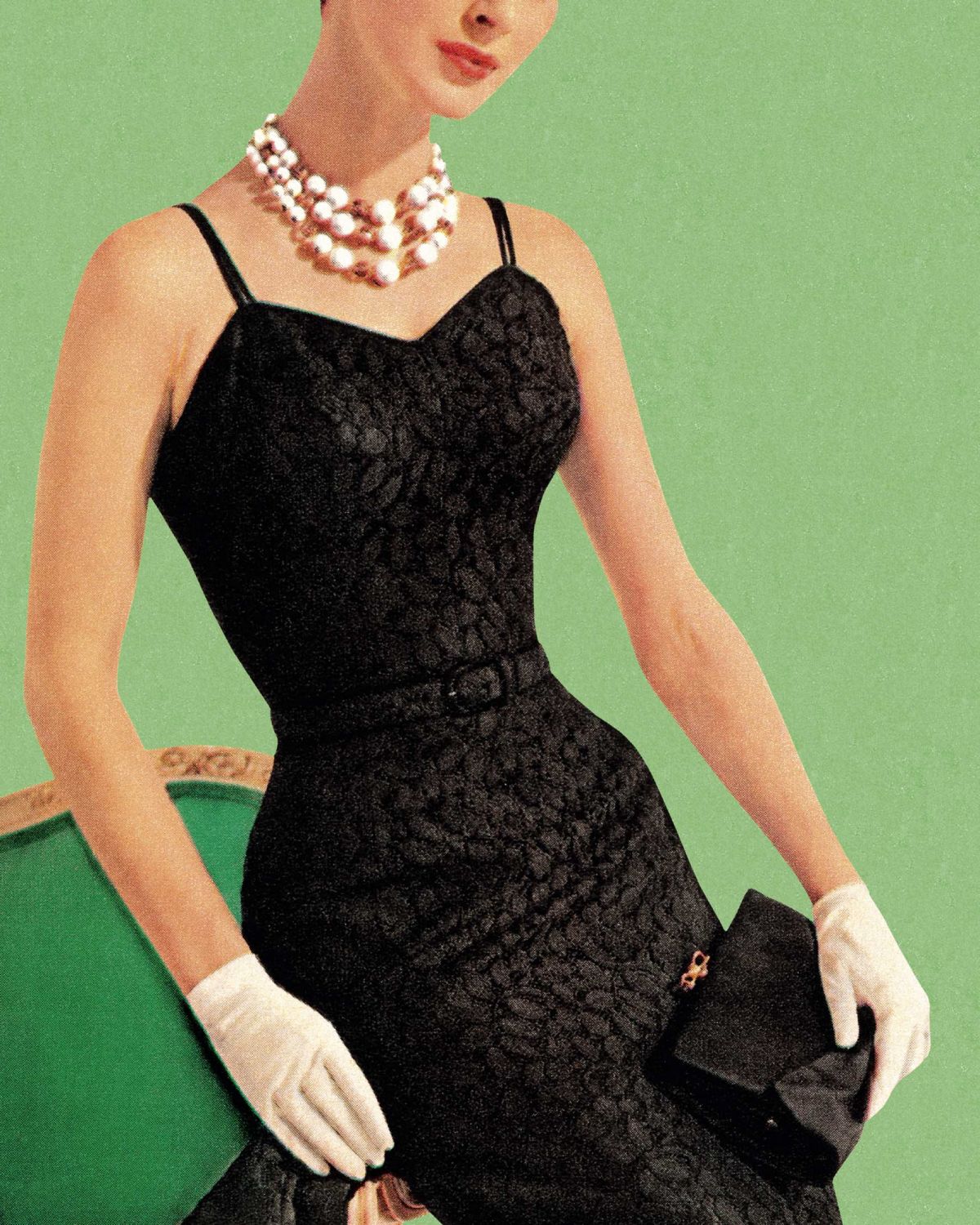 Woman Wearing Black Dress