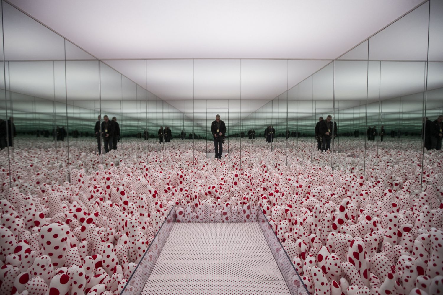 A 2017 version of Kusama's Infinity Mirror Room - Phalli's Field installed at the Art Gallery of Ontario, Toronto, Photo: Bernard Weil/Toronto Star via Getty Images