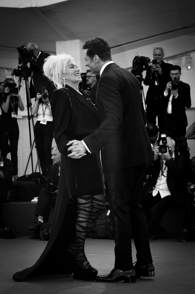 Australian actor Hugh Jackman and his wife Deborra-Lee Furness at the 79 Venice International Film Festival 2022. The son red carpet. Venice (Italy), September 8th, 2022 (Photo by Marilla Sicilia/Archivio Marilla Sicilia/Mondadori Portfolio via Getty Images)