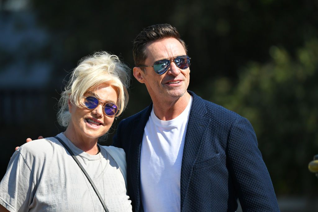 VENICE, ITALY - SEPTEMBER 06: Deborra-Lee Furness and Hugh Jackman are seen arriving at the Excelsior pier during the 79th Venice International Film Festival on September 06, 2022 in Venice, Italy. (Photo by Dominique Charriau/WireImage)