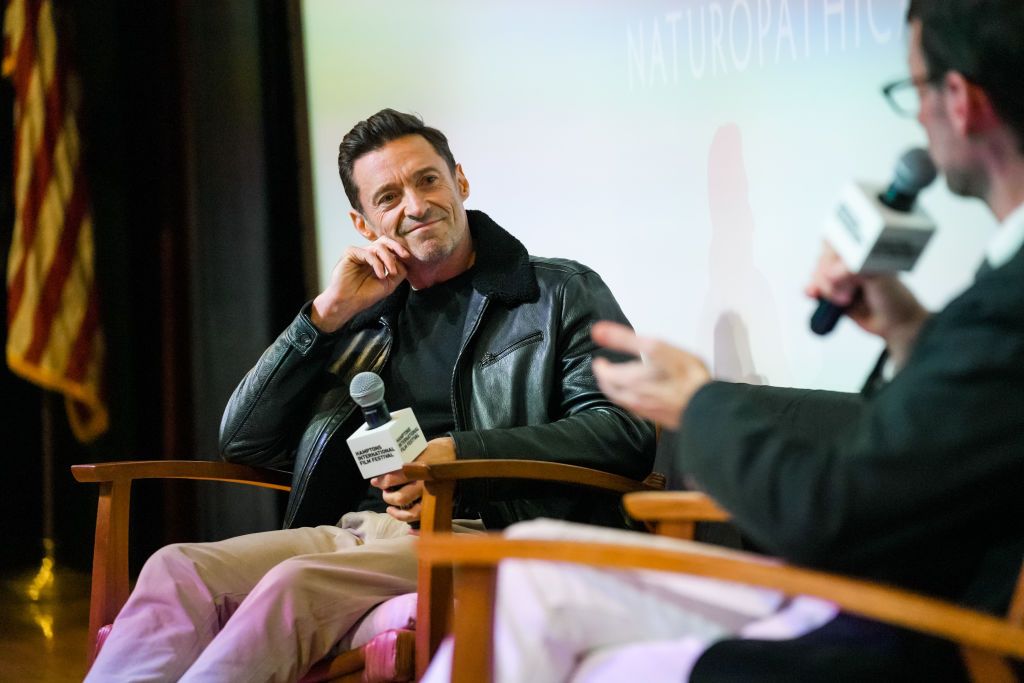 EAST HAMPTON, NEW YORK - OCTOBER 09: Hugh Jackman and David Nugent attend the 30th annual Hamptons International Film Festival on October 09, 2022 in East Hampton, New York. (Photo by Sean Zanni/Getty Images for Hamptons International Film Festival )