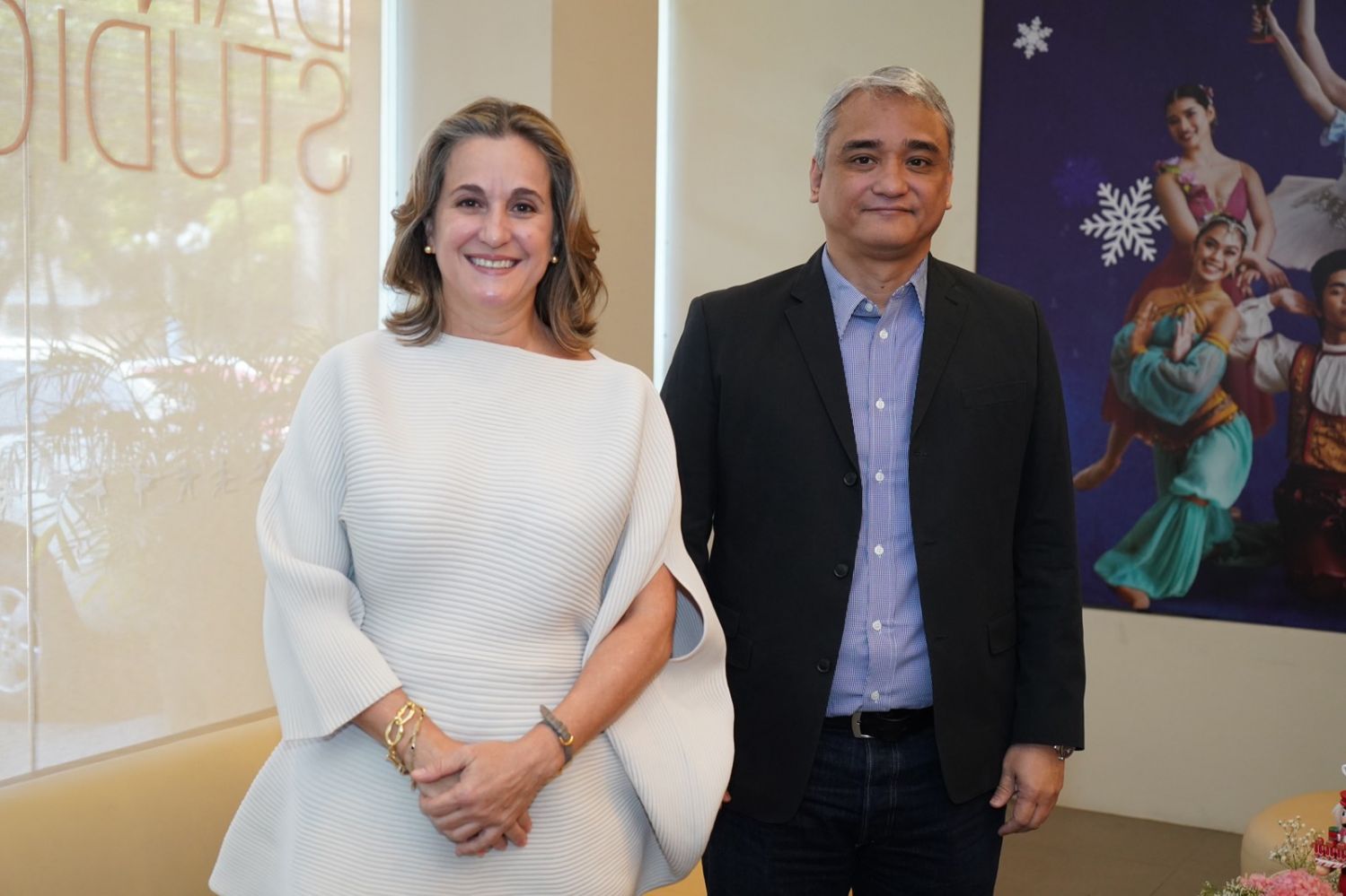 STEPS Dance Studio Founder Sofia Zobel Elizalde and Ayala Malls President Christopher Maglanoc
