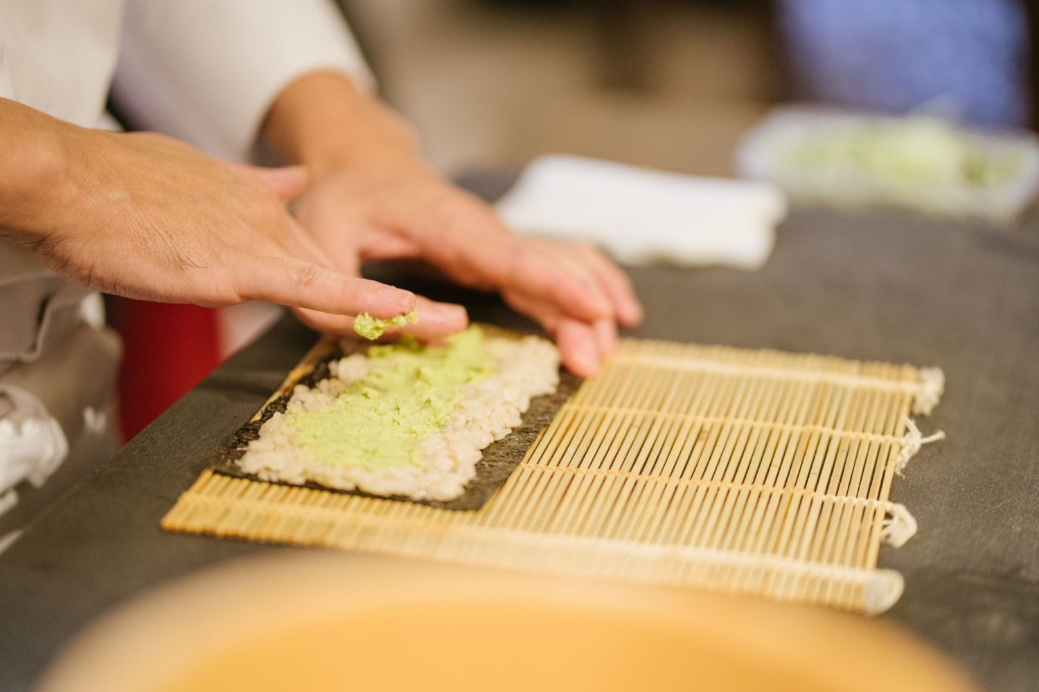 A wasabi roll made from both grated and julienned fresh wasabi was a highlight of Makoto Saito Sam's service
