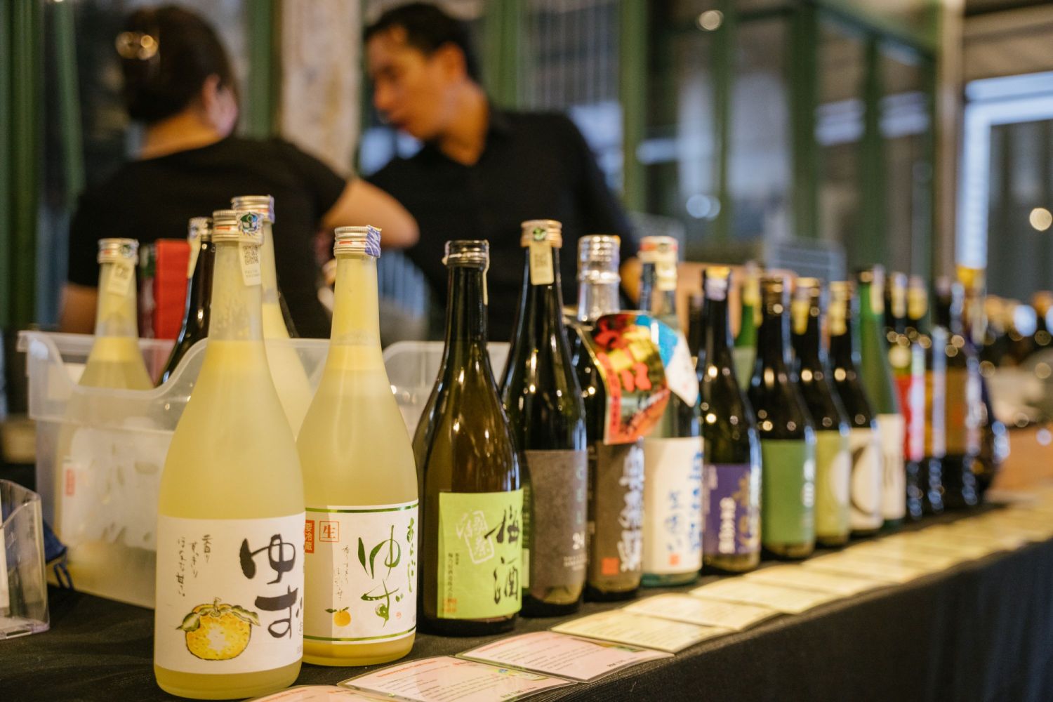 A carefully-selected range of sake was available for diners to taste before and after each service