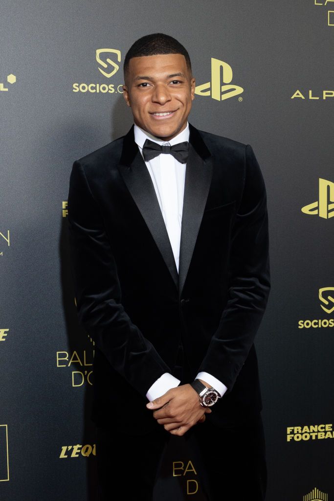 PARIS, FRANCE - OCTOBER 17: Kylian Mbappe attends the Ballon D'Or photocall at Theatre Du Chatelet In Paris on October 17, 2022 in Paris, France. (Photo by Marc Piasecki/WireImage)