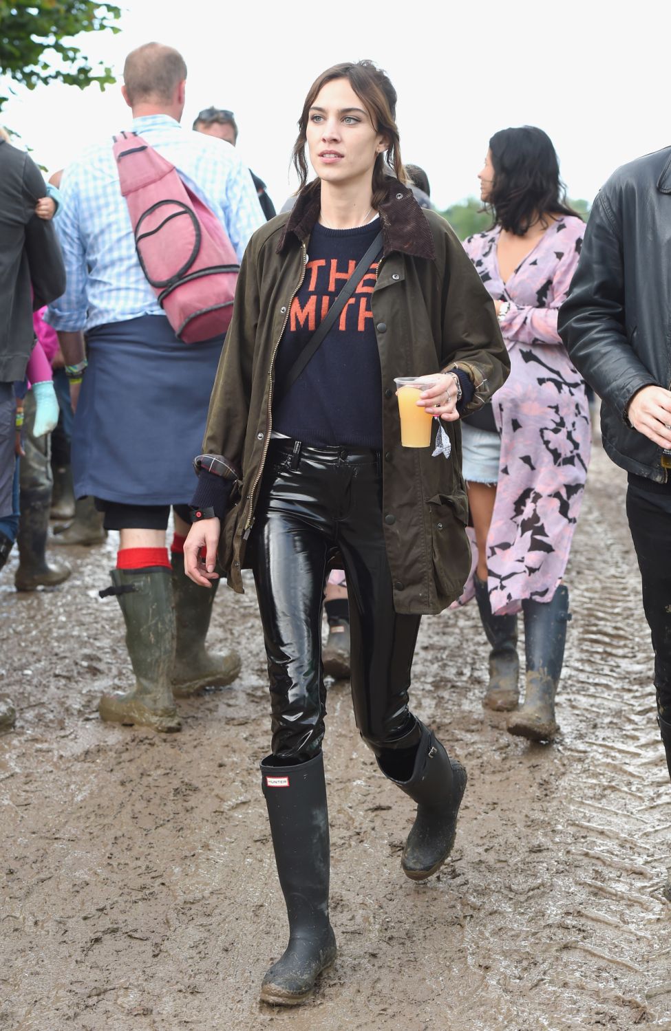 GLASTONBURY, ENGLAND - JUNE 24: Alexa Chung attends day 1 of Glastonbury Festival on June 24, 2016 in Glastonbury, England. (Photo by David M. Benett/Getty Images)