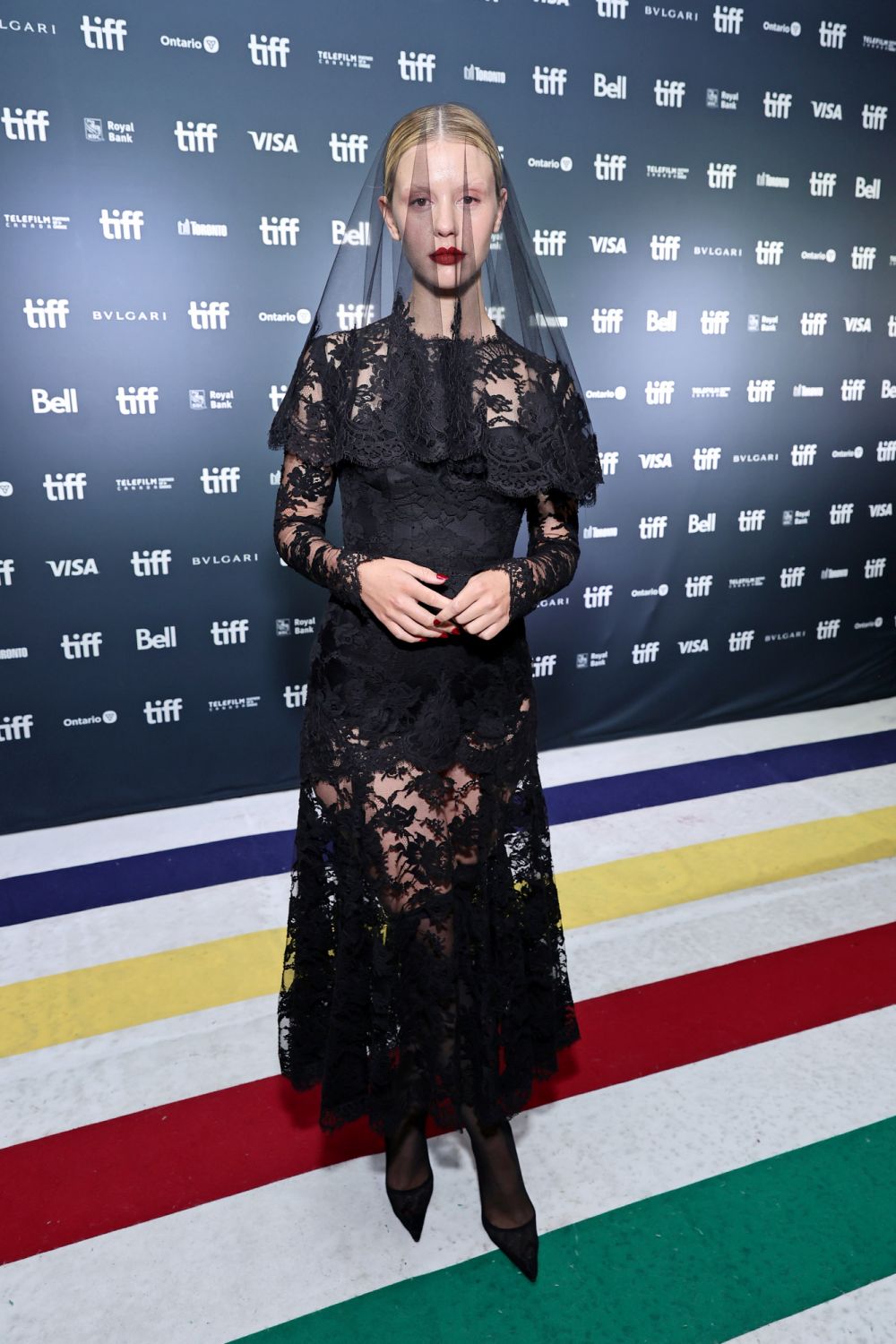 TORONTO, ONTARIO - SEPTEMBER 12: Mia Goth attends the "Pearl" Premiere during the 2022 Toronto International Film Festival at Royal Alexandra Theatre on September 12, 2022 in Toronto, Ontario. (Photo by Matt Winkelmeyer/Getty Images)