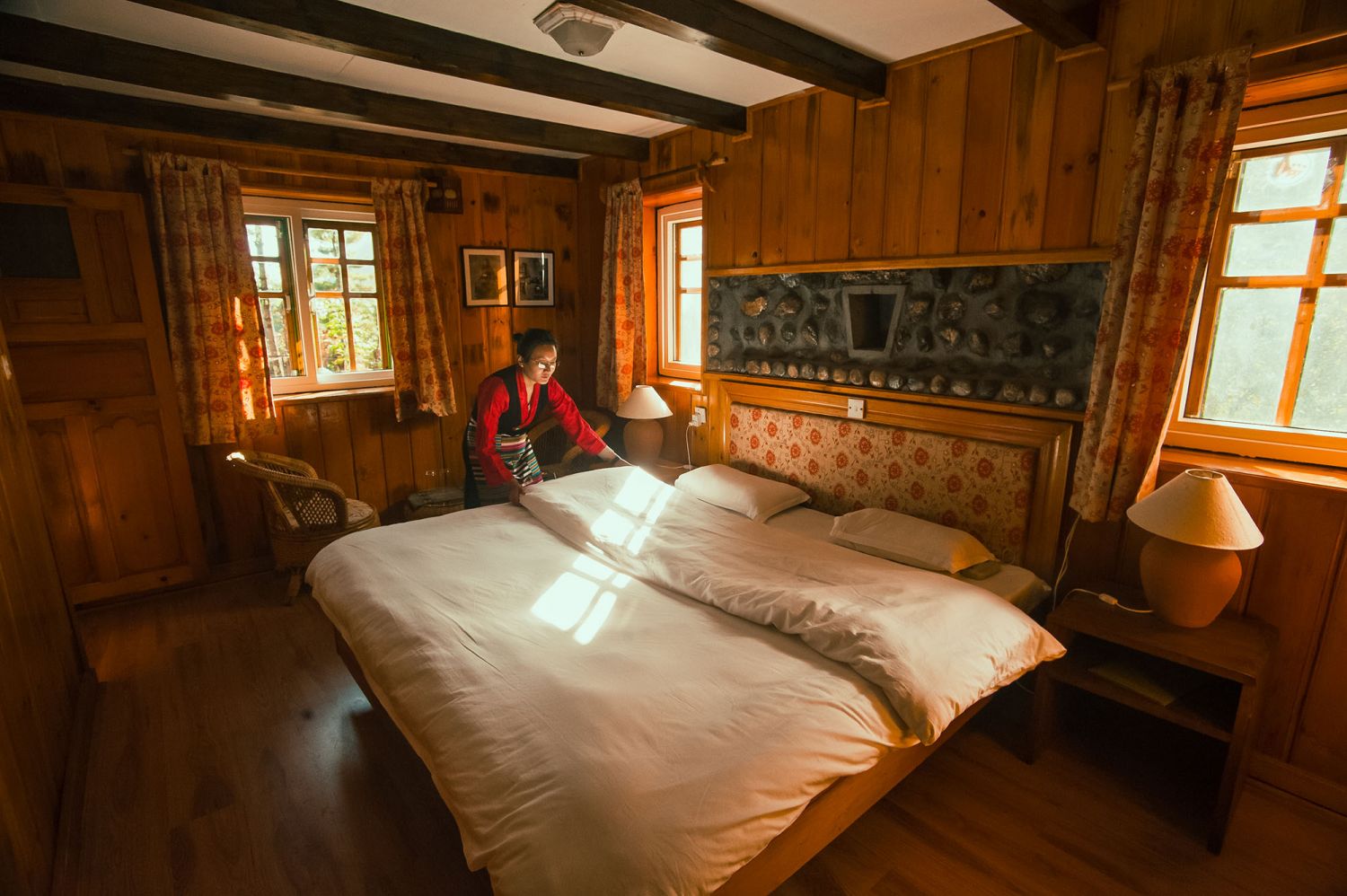 Pasang Phuti Sherpa, 26 years old, manager of Yeti Mountain Home, Phakding at 2610 m, Kumbhu region in Nepal
