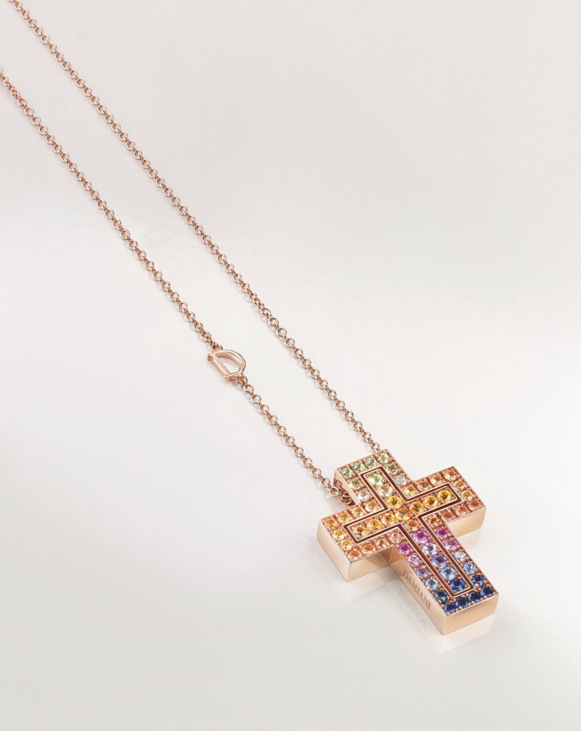 DAMIANI Belle Époque Cross 18K玫瑰金十字架項鍊