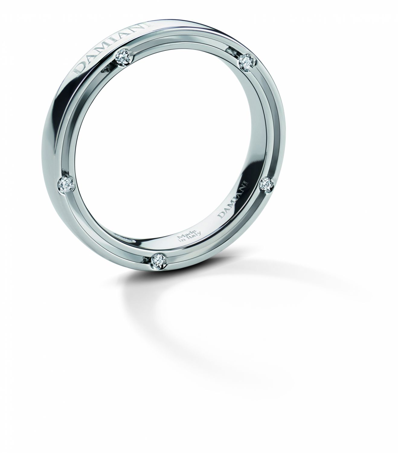DAMIANI D.Side 18K白金鑲鑽戒指
