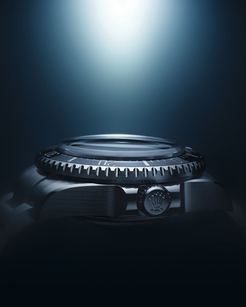 Oyster Perpetual Deepsea Challenge(蠔式恒動深海挑戰型)腕錶水晶鏡面特寫