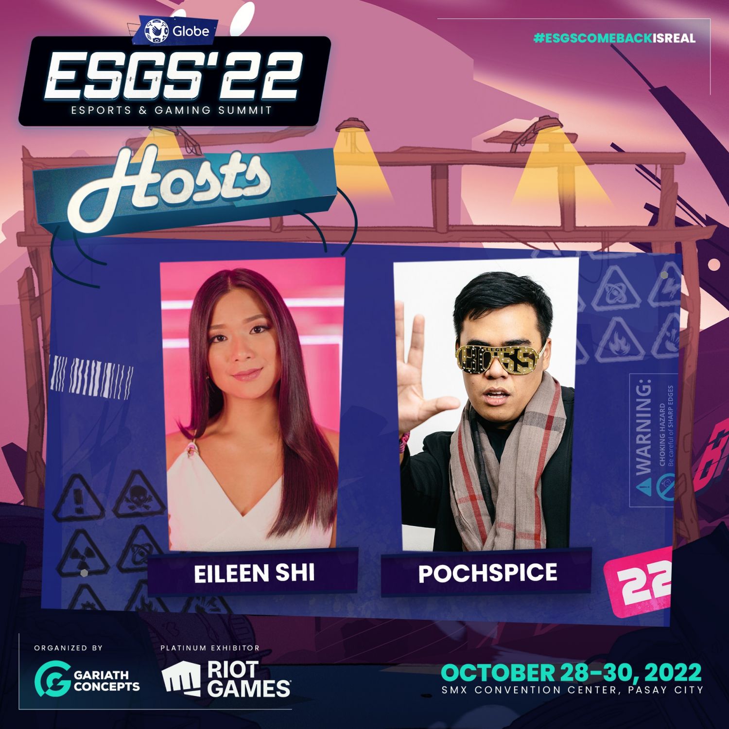 The Hosts: Eileen Shi, reporter of One Sports Philippines and Pochspice, voice over talent and commentator