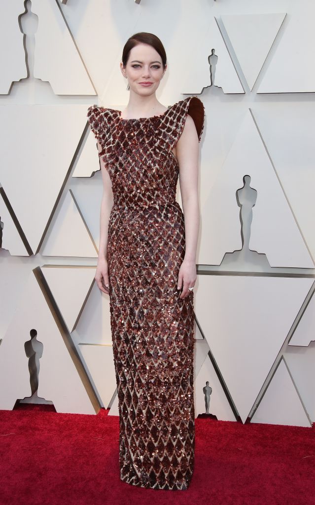 HOLLYWOOD, CA - FEBRUARY 24: Emma Stone attends the 91st Annual Academy Awards at Hollywood and Highland on February 24, 2019 in Hollywood, California. (Photo by Dan MacMedan/Getty Images)
