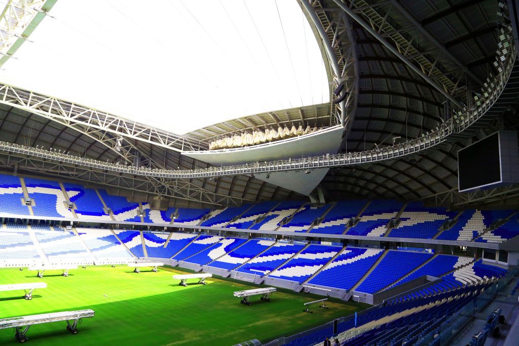 DOHA, QATAR - JULY 4: General view of the Al Janoub Stadium, one of the eight venues to host the FIFA World Cup 2022 in Qatar. The stadium was designed by British-Iraqi architect Zaha Hadid, and is located near the former fishing town of Wakrah in Qatar. On July 4, 2022 in Doha, Qatar. (Photo credit should read Sidhik Keerantakath/Eyepix Group/Future Publishing via Getty Images)