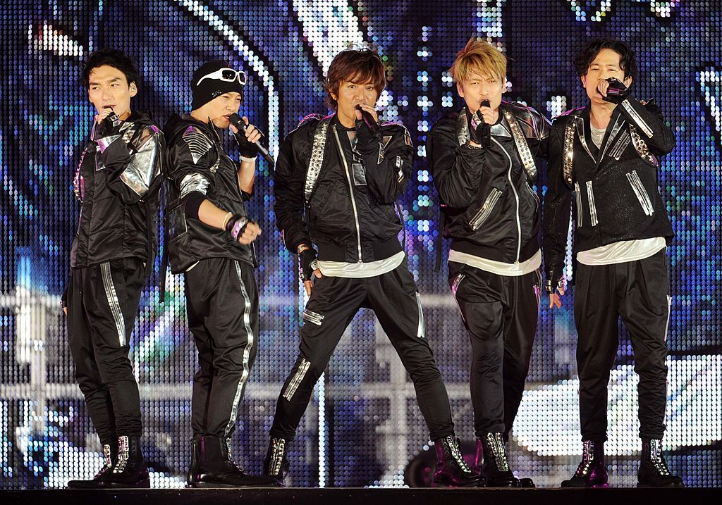 BEIJING, CHINA - SEPTEMBER 16: (CHINA OUT) Japanese boy band SMAP perform on the stage at Beijing Concert at Beijing Workers Stadium on September 16, 2011 in Bejing, China. (Photo by Visual China Group via Getty Images)