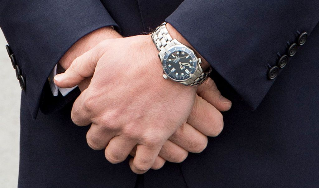 LONDON, ENGLAND - APRIL 06:  Close up of Prince William's watch as attends a lunch to mark 10 years as President of the FA at Wembley Stadium on April 6, 2016 in London, England.  (Photo by Mark Cuthbert/UK Press via Getty Images)