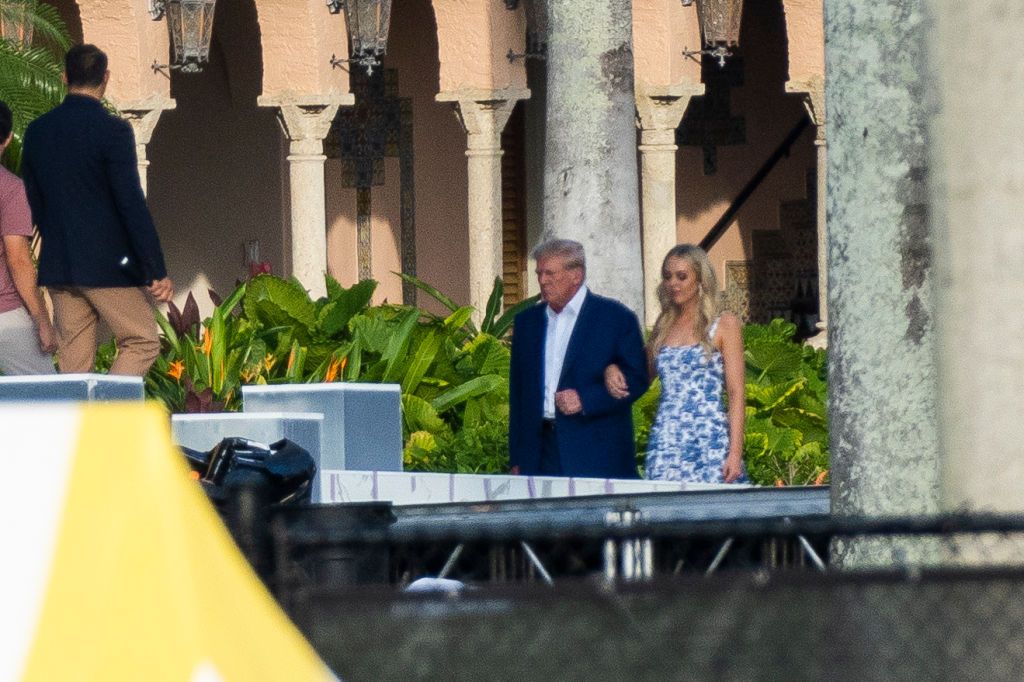 PALM BEACH FL - NOVEMBER 11: Tiffany Trump is seen with Donald Trump the day before her Mar-a-Lago wedding on November 11, 2022 in Miami, Florida. (Photo by MEGA/GC Images)