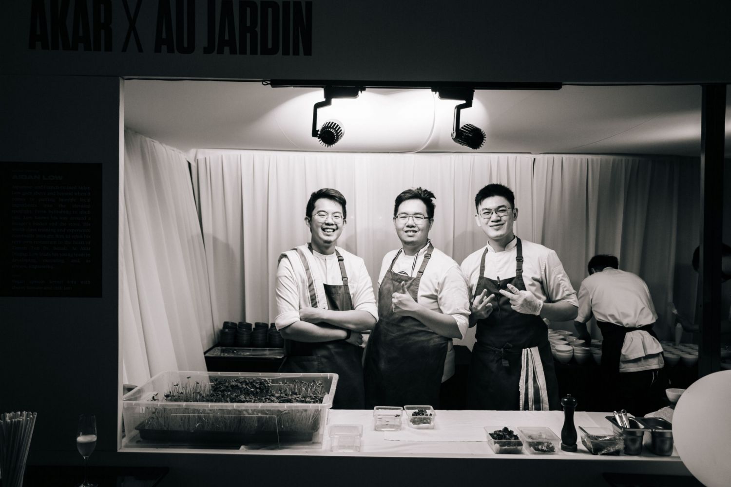 Aidan Low with his team behind the fierce performance from Akâr Dining over the weekend