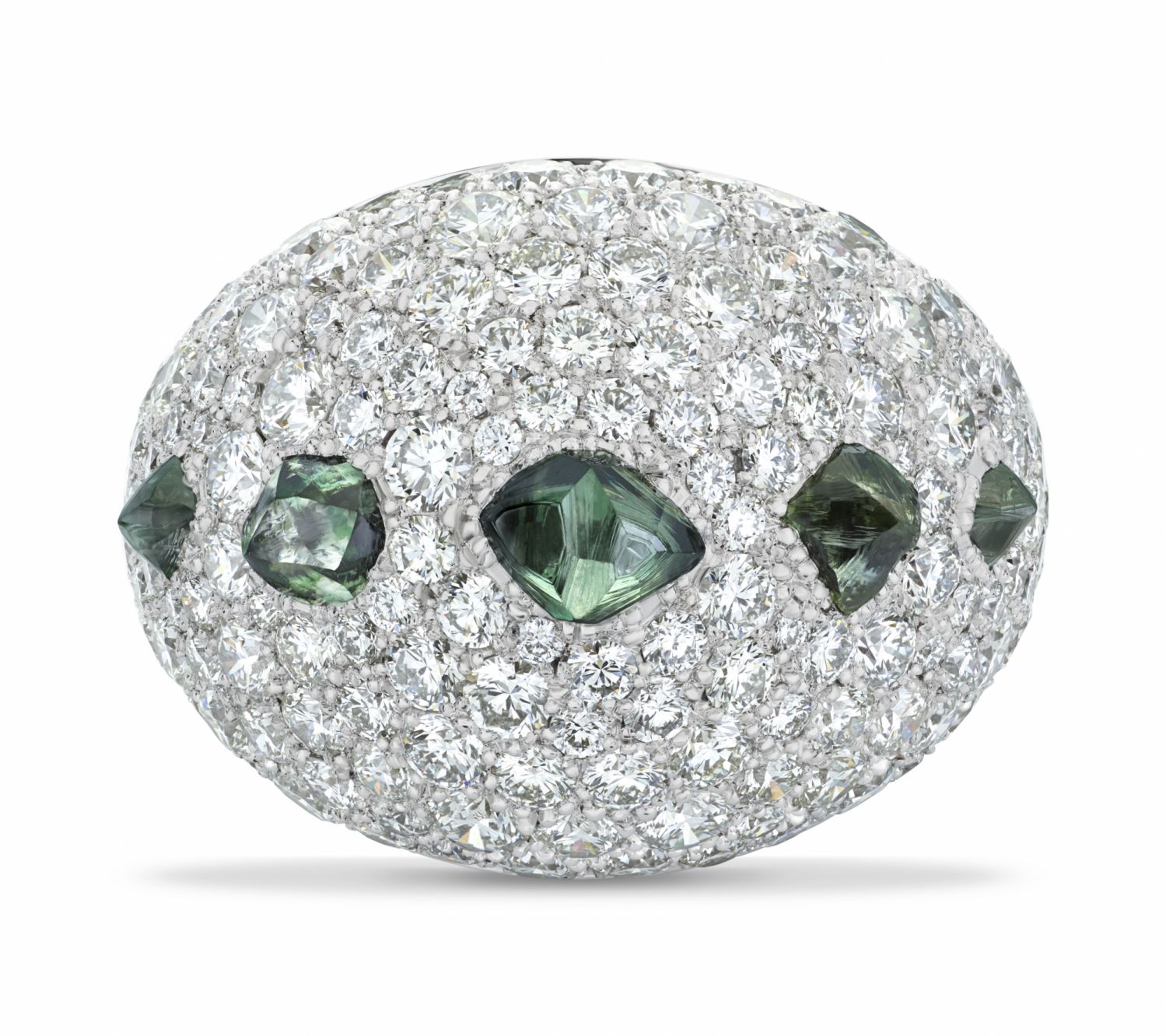 De Beers Talisman 高級珠寶18K白金雞尾酒鑽石戒指
