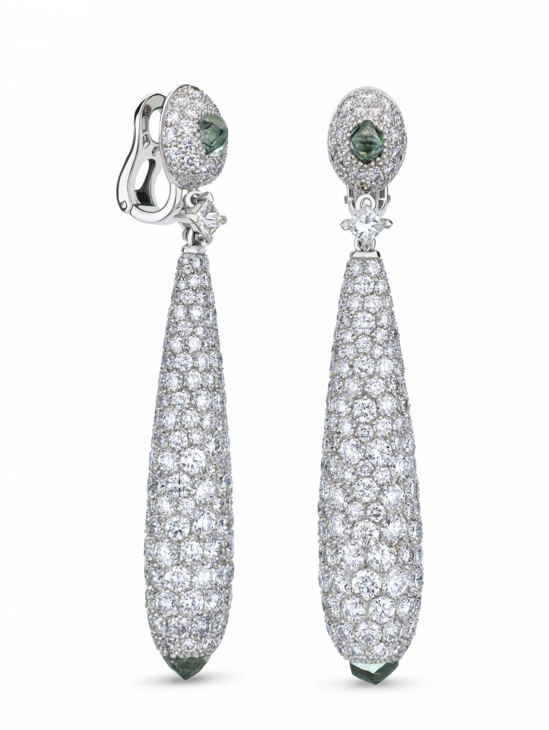 De Beers Talisman 高級珠寶18K白金雞尾酒鑽石耳環