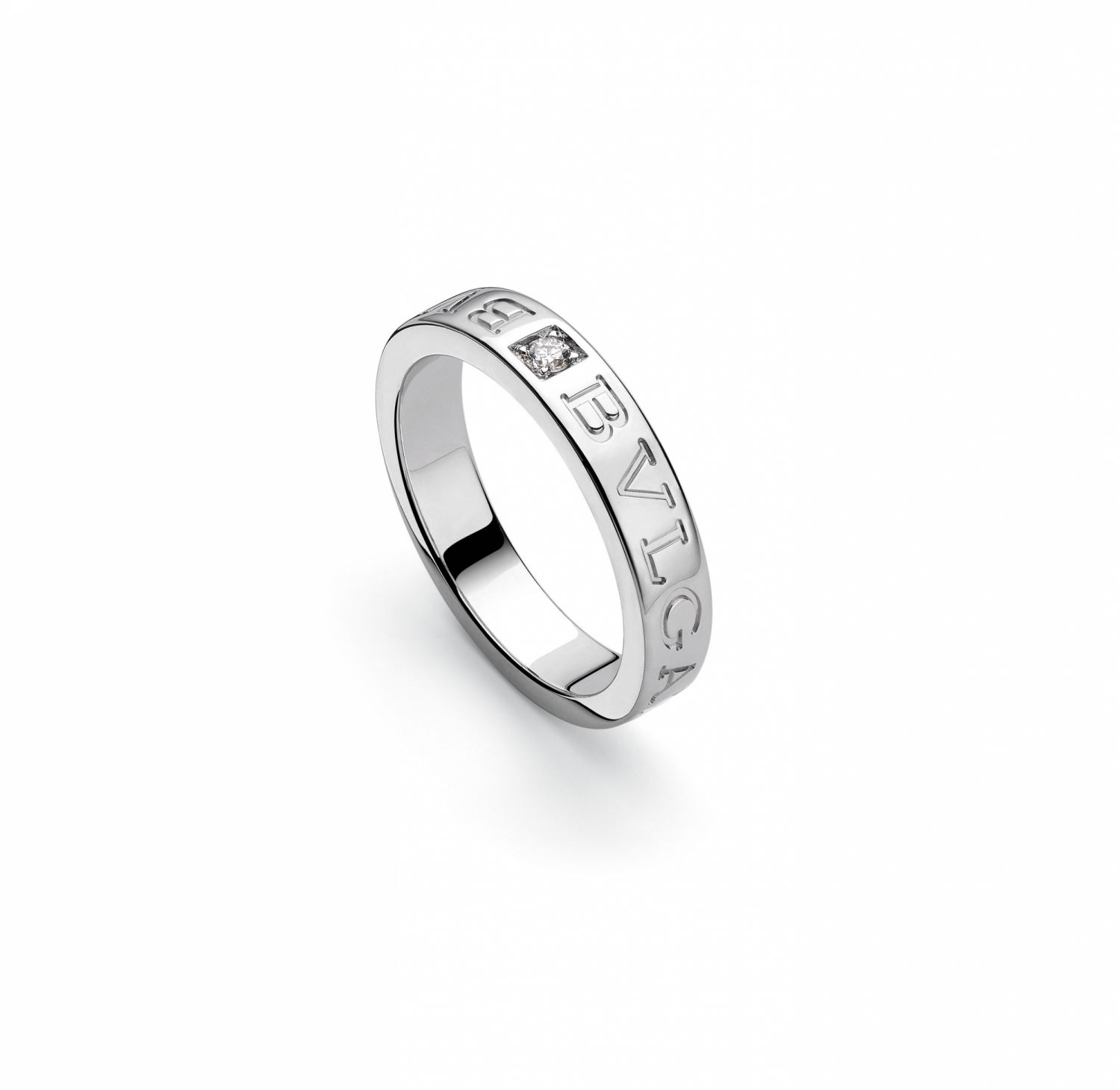 BVLGARI BVLGARI系列白K金鑲鑽戒指