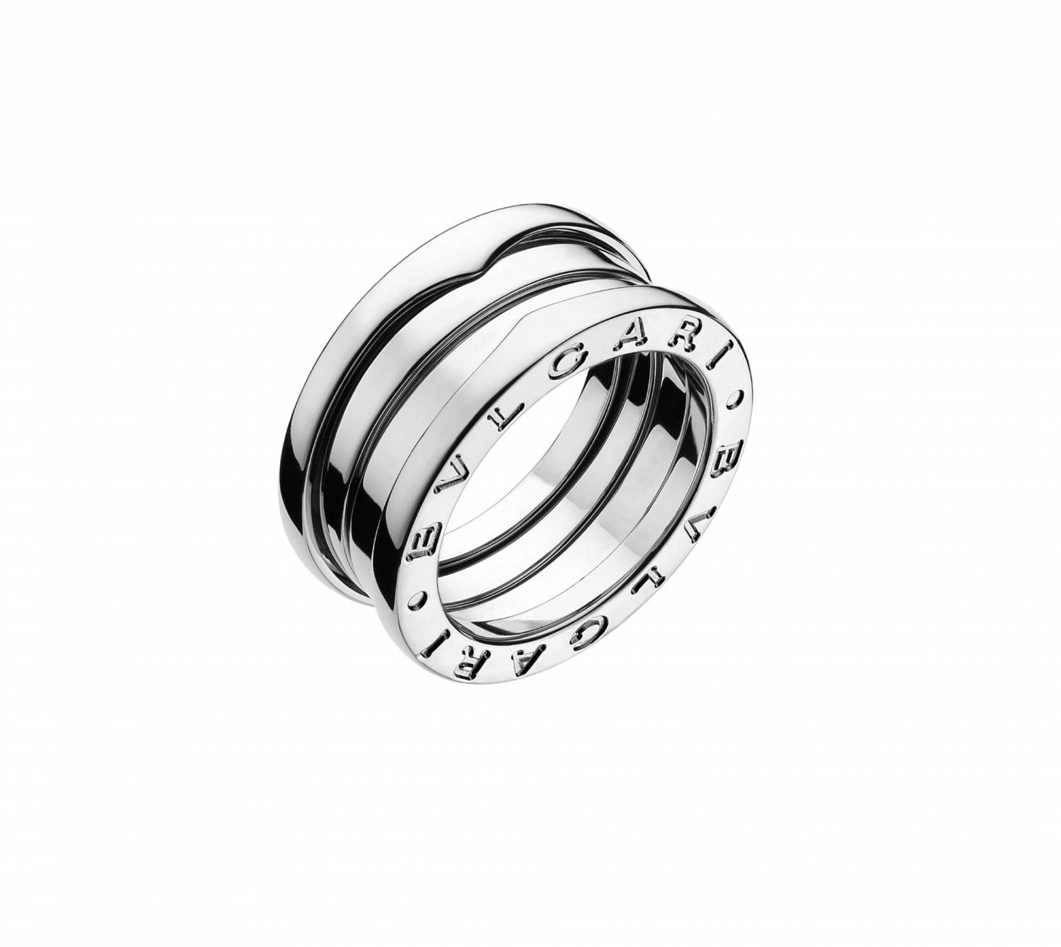 BVLGARI B.ZERO1系列白K金三環戒指