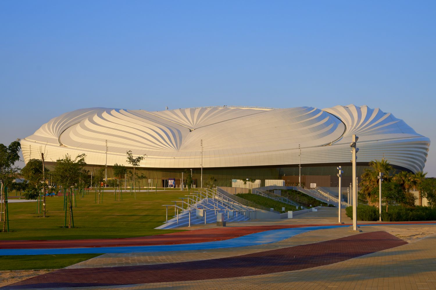 Al Wakrah ,Qatar -December 25 , 2019 : Al Janoub stadium build specially for the 2022 soccer world cup