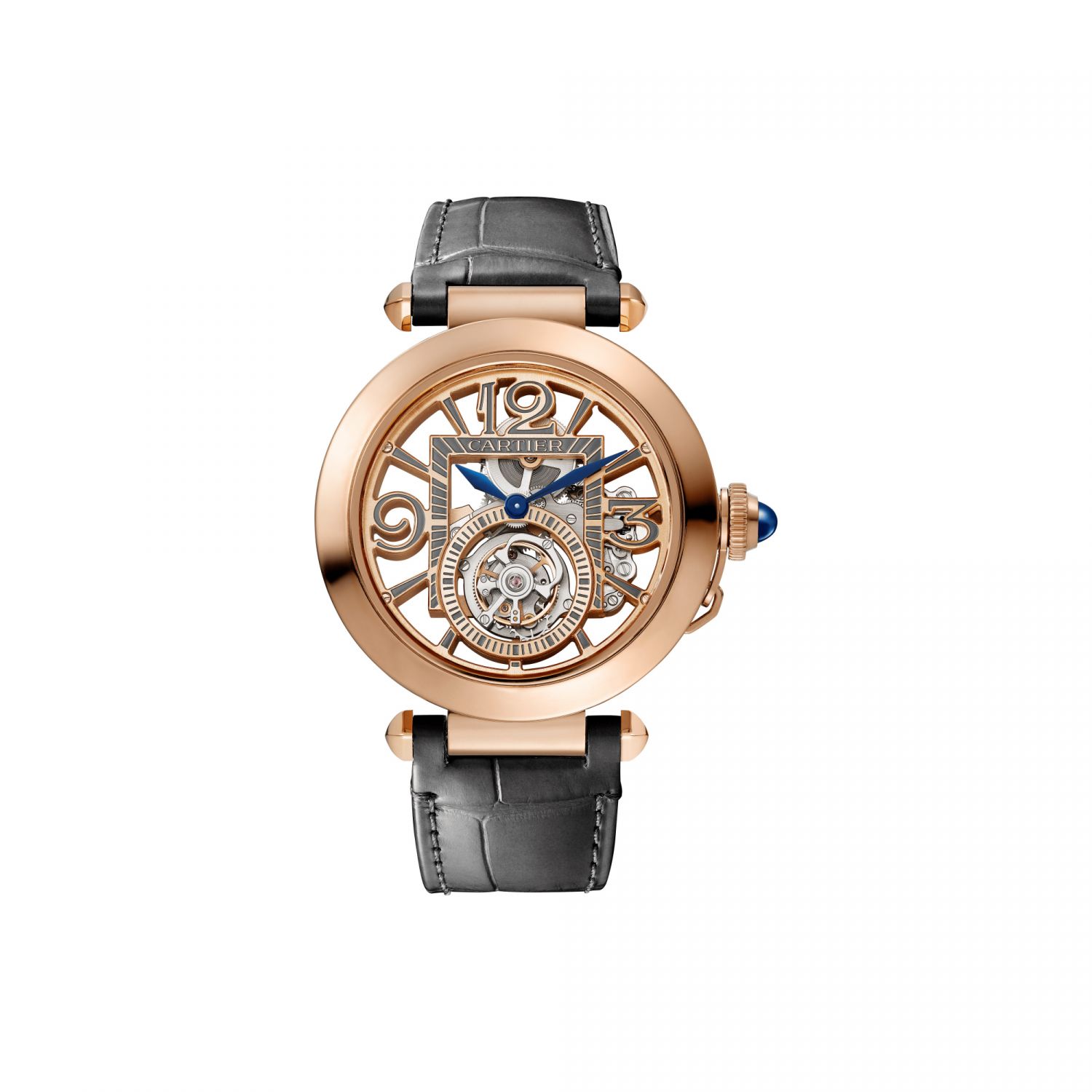 Pasha de Cartier玫瑰金鏤空腕錶