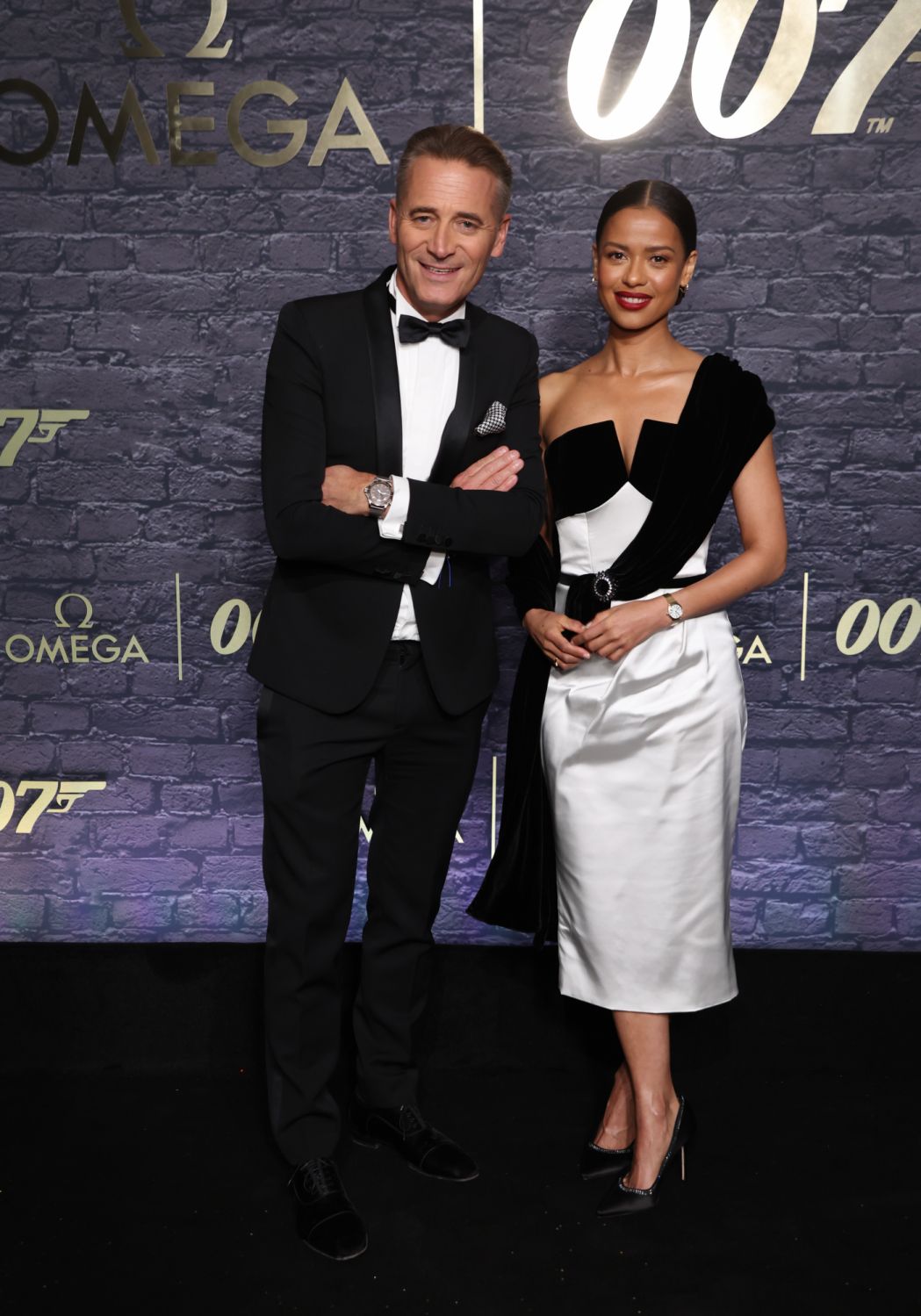 Omega CEO Raynald Aeschlimann and British actress Gugu Mbatha-Raw. Photo: Mike Marsland/Getty Images for Omega