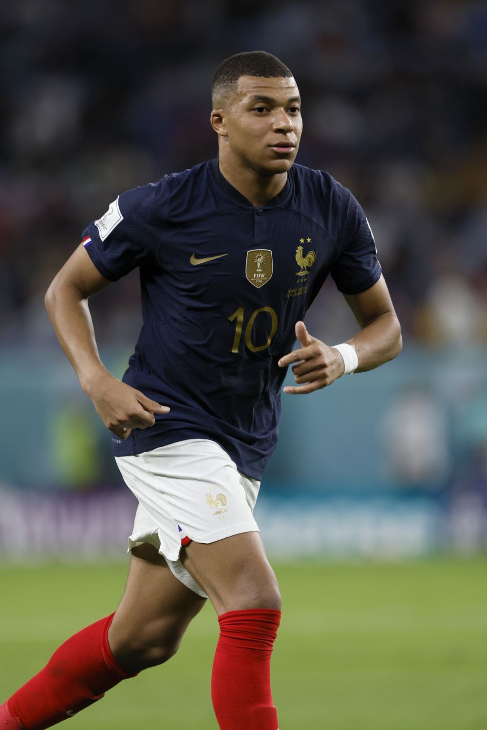 AL WAKRAH, QATAR - NOVEMBER 22: Kylian Mbappe of France during the FIFA World Cup Qatar 2022 Group D match between France and Australia at Al Janoub Stadium on November 22, 2022 in Al Wakrah, Qatar. (Photo by Richard Sellers/Getty Images)