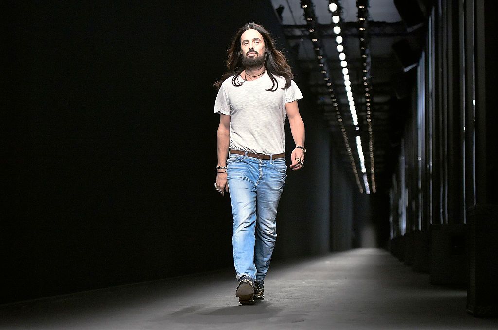 MILAN, ITALY - FEBRUARY 24: Fashion designer Alessandro Michele walks the runway at the Gucci Autumn Winter 2016 fashion show during Milan Fashion Week on February 24, 2016 in Milan, Italy. (Photo by Catwalking/Getty Images)