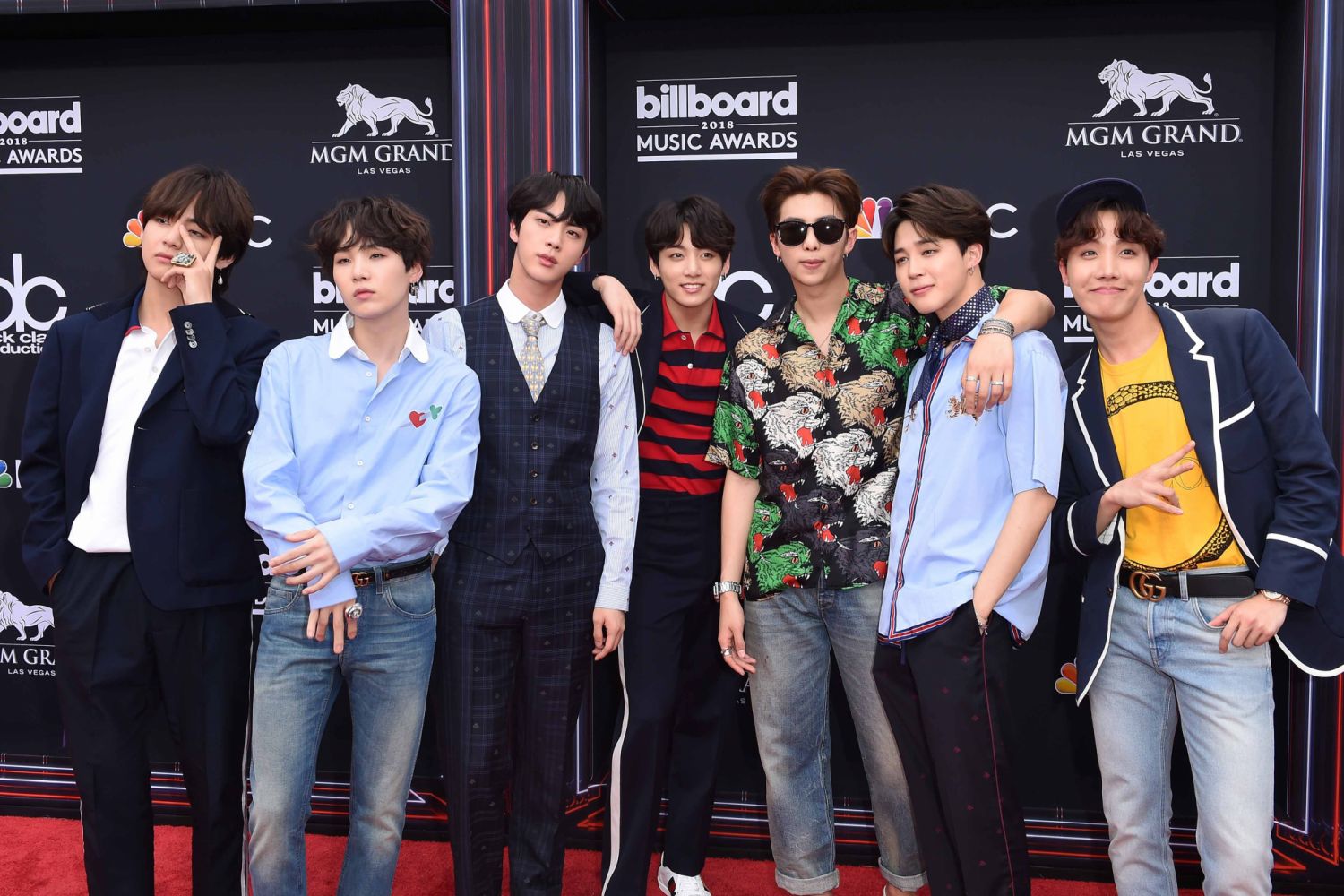 LAS VEGAS, NV - MAY 20: Musical group BTS attends the 2018 Billboard Music Awards at MGM Grand Garden Arena on May 20, 2018 in Las Vegas, Nevada. (Photo by Axelle/Bauer-Griffin/FilmMagic)