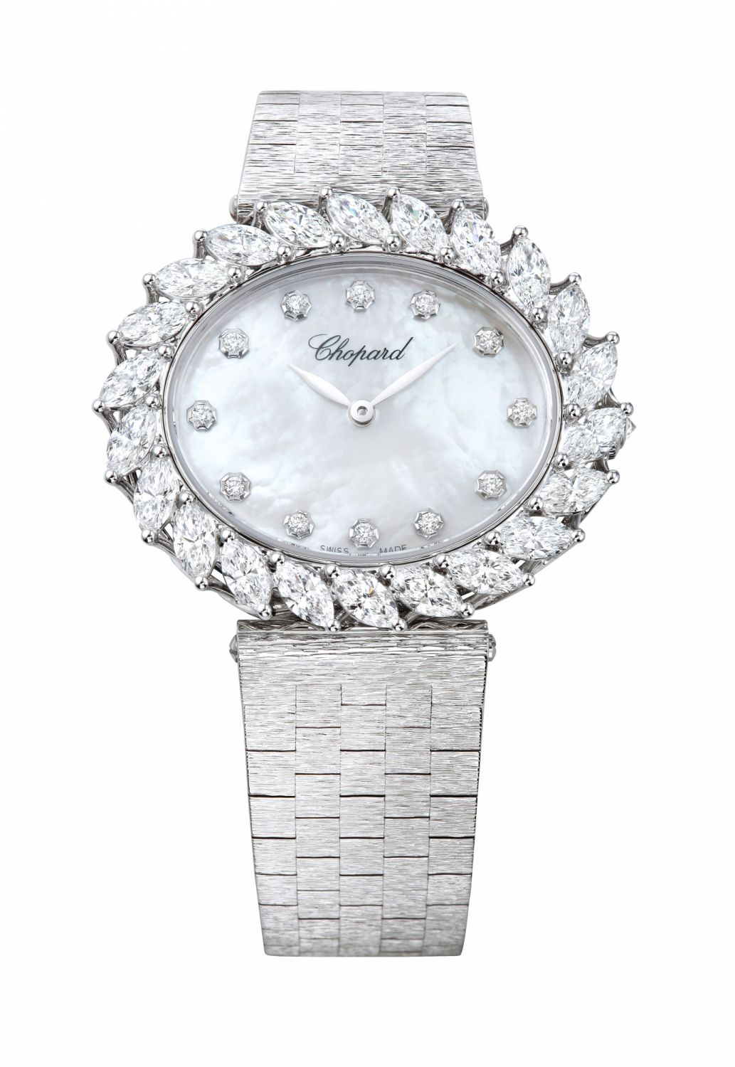 CHOPARD L‘Heure du Diamant 玫瑰金鑽石腕錶（珍珠母貝錶盤）