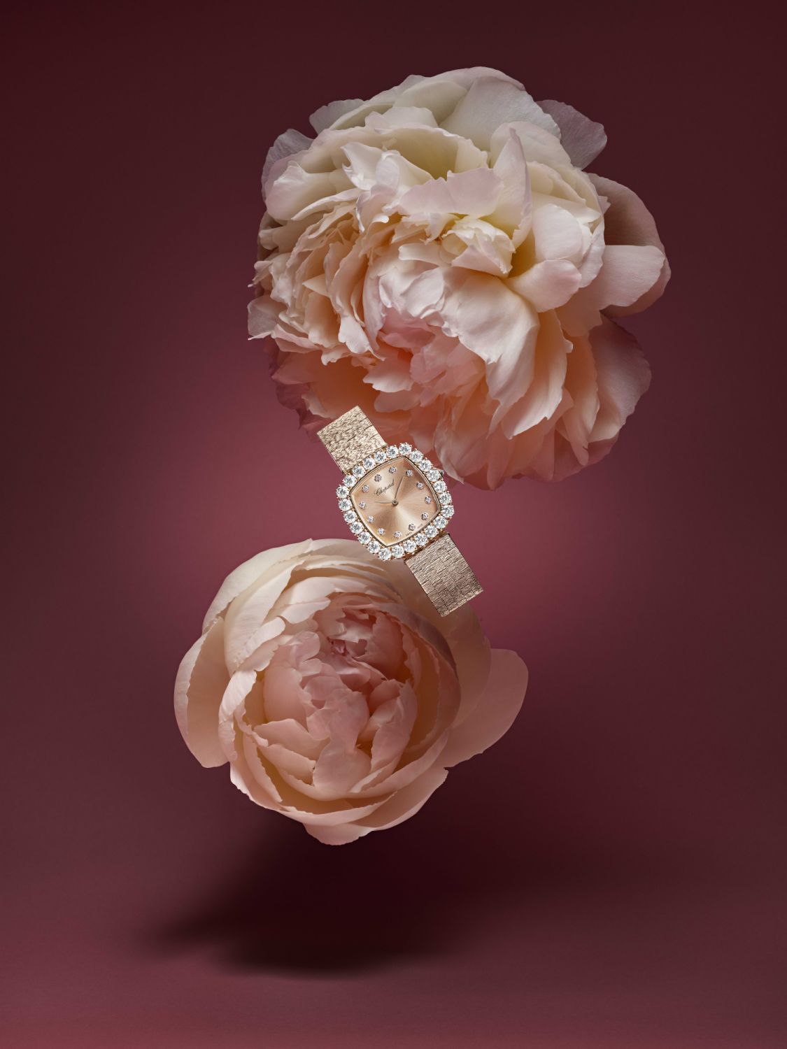 CHOPARD L‘Heure du Diamant 玫瑰金鑽石枕形腕錶