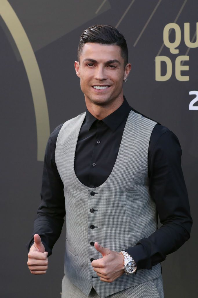 Portugal's and Juventus forward Cristiano Ronaldo attends the Gala Quinas de Ouro 2019 at the Carlos Lopes Hall in Lisbon, Portugal on September 2, 2019. The event aims to reward the best Portuguese soccer, futsal and beach soccer, which stood out during last season. (Photo by Pedro Fiúza/NurPhoto via Getty Images)